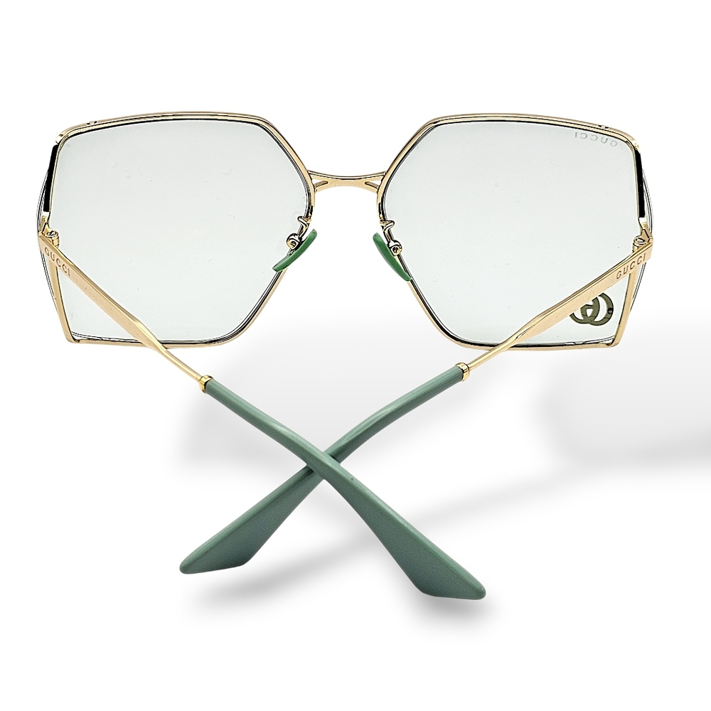 Gucci Square Sunglasses with Green Tint - Picture 4 of 8